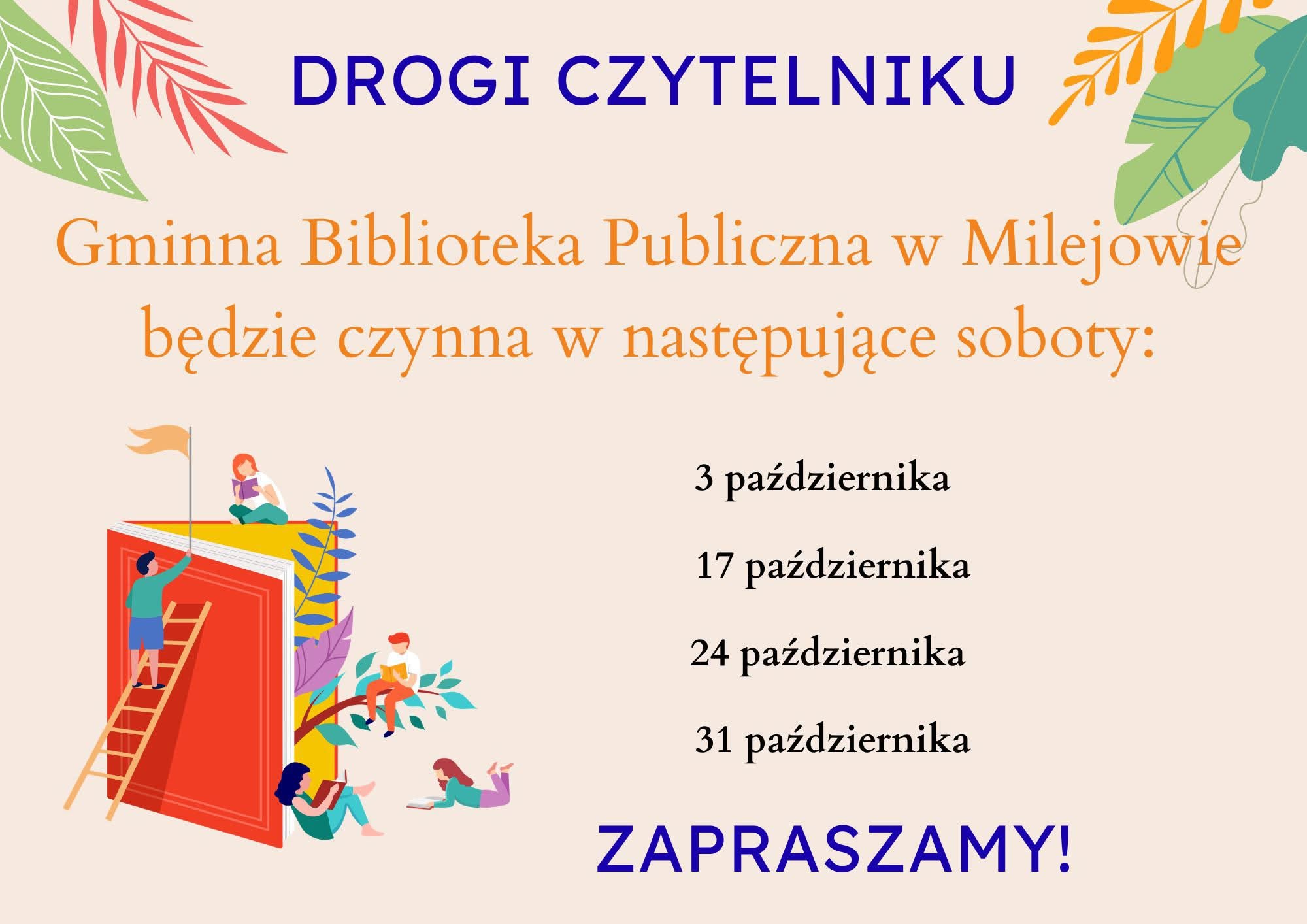 Soboty w Gminnej Bibliotece Publicznej w Milejowie- Październik